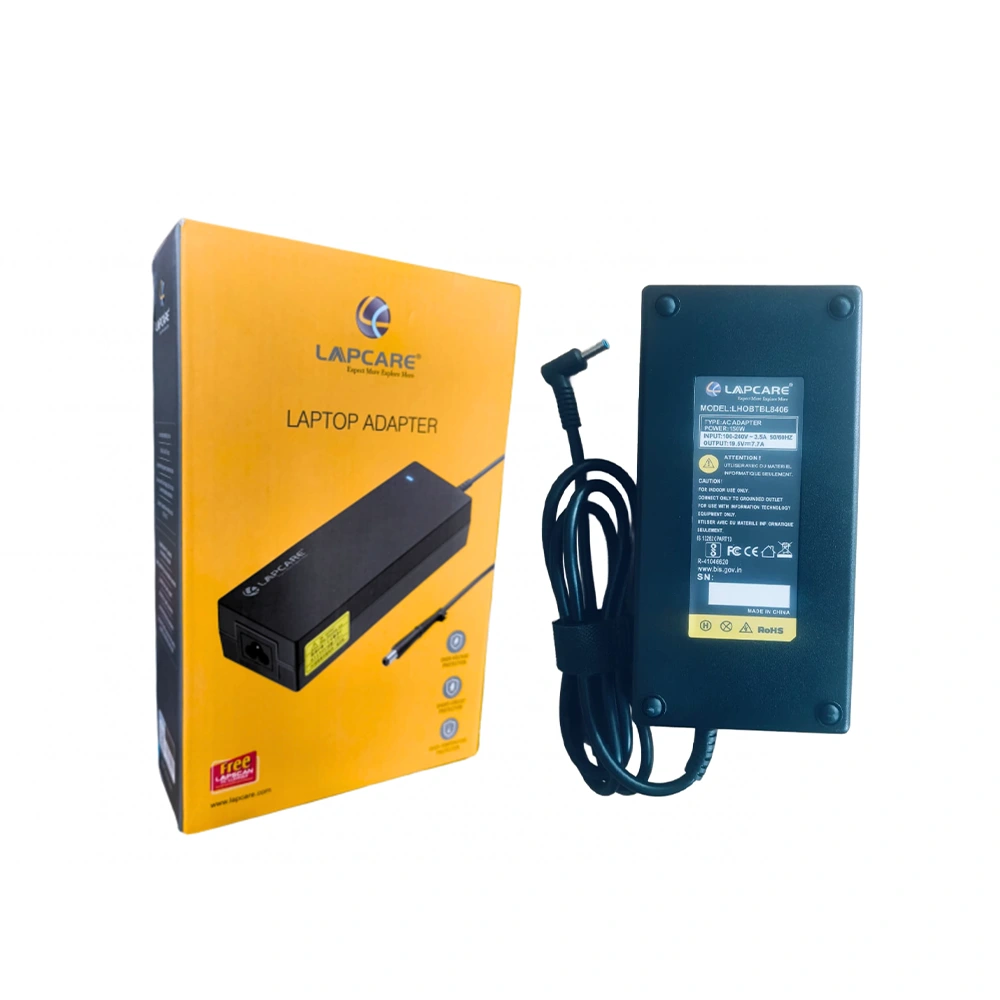 Lapcare Laptop Adapter Compatible For HP | 150w | 19.5v/7.7a | 4.5mm x 3.0mm | Blue Pin view 5